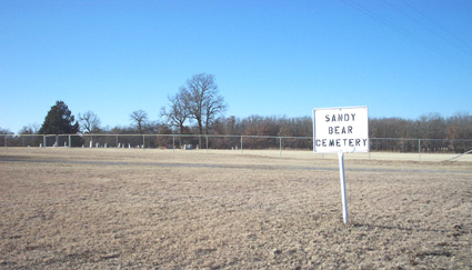 Sandy Bear Cemetery sign