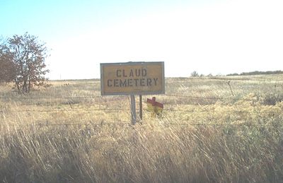 Claud Cemetery sign #2