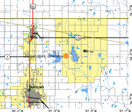 Map to Cooper / York Cemetery