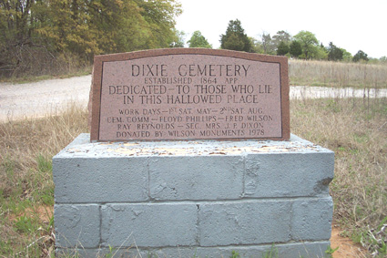 dixie cemetery dedication marker