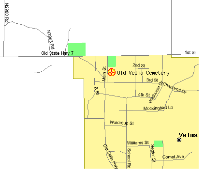 Map to Old Velma Cemetery