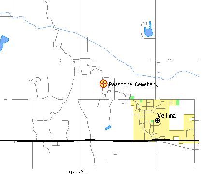 Map to Passmore Cemetery