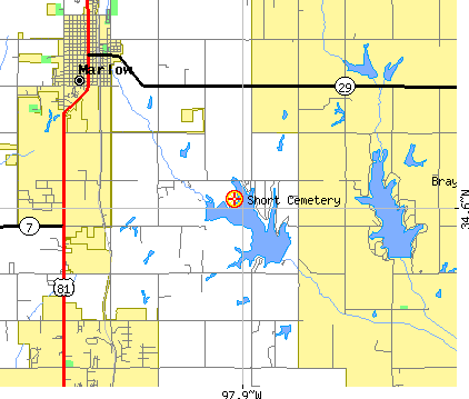 Map to Short / Oak Grove Cemetery 