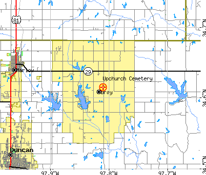 Map to Upchurch Cemetery