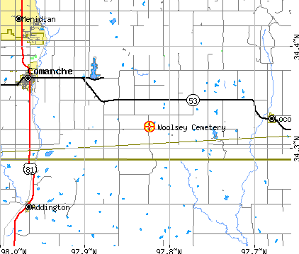 Map to Woolsey Cemetery
